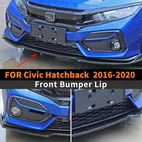 Front Bumper Lip Chin Carbon Fiber Look Body Kit Diffuser Spoiler Diffuser For Honda Civic Hatchback 2016 2017 2018 2019 2020