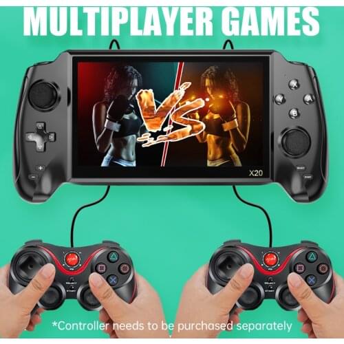 Powkiddy New X21 Handheld Game Console 7 inch HD Retro Game Player Double Joystick Gamepad Built in 3000 Game For Children Game