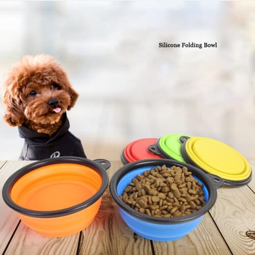 Foldable Silicone Dog Bowl Travel Feed Portable Dishes Bowl Water Collapsible bowls
