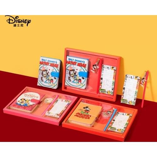 Disney Classic Image Mickey Storage Bag+Cartoon Notebook + Cartoon Pen Stationery Set Student school supplies Office stationery