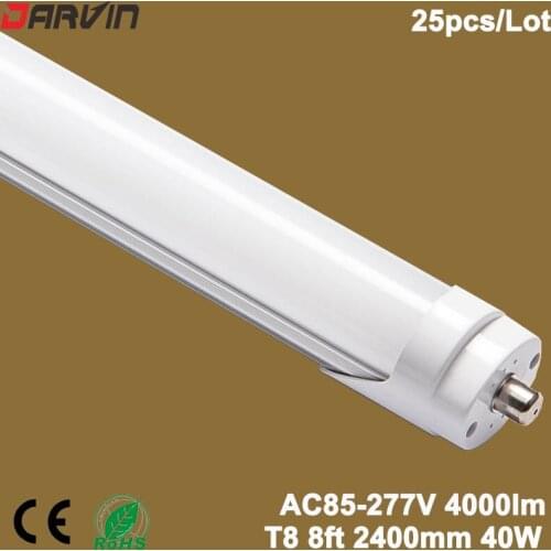 LED Tube T8 8ft Bulbs Lights Bright 2400mm Split Tube 36W Free Shipping SMD2835 With FA8 Cap