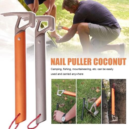 Outdoor Camping Tent Peg Hammer Multifunctional Hiking Fishing Stainless Steel Stakes Nail Puller Hammer Mountaineering Climbing