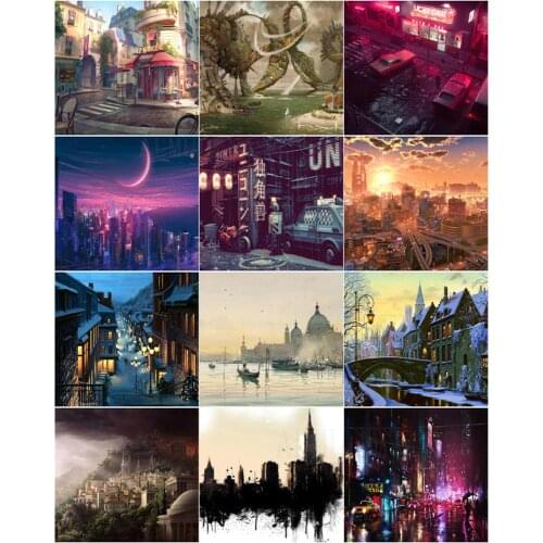 Bead Embroidery Diamond Painting Dream Town Cross Stitch Set Painting Home Decoration Square Diamond Round Diamond