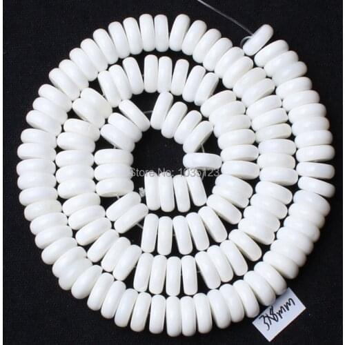 High Quality 3x8mm Natural White Shell MOP Rondelle Shape Loose Beads Strand 15" Jewellery Making w1406