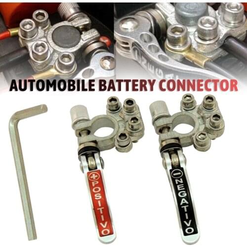 2 Pcs Heavy Duty Car Battery Clamp Connector Top Post Cable Terminal Quick Release Shut-Off Connectors For Car Auto Accessories