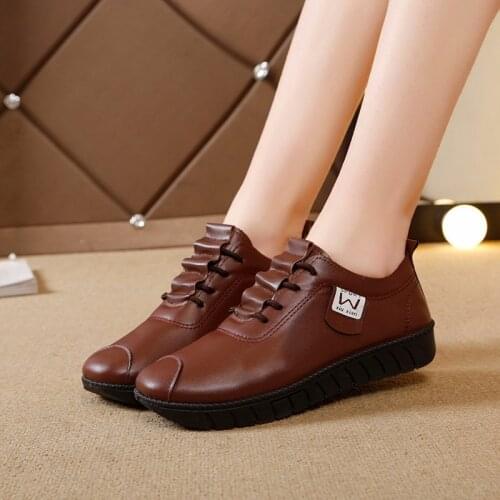 Women shoes fashion colored sole breathable genuine leather flats shoes woman ladies loafers shoes