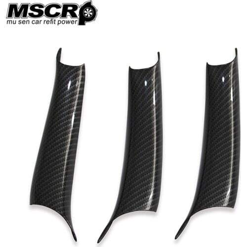 1 PCS Car Styling Interior Carbon Fiber Texture Door Pull Handle Protective Cover Trim For BMW X5 X6 F15 F16 2014-2018