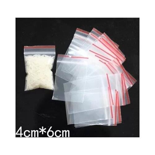 100pcs/lot Small Jewelry Ziplock Zipper Zipped Lock Bag Reclosable Plastic Poly Clear Bags Thickness 0.05mm