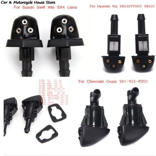 2Pcs Car Window Windshield Washer Spray Nozzle Water Jet For Nissan Qashqai 2008-2014 For Suzuki Swift Alto SX4 Liana