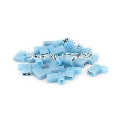 25Pcs 6.3mm Right Angle Flag L Shape Insulated Spade Crimp Terminal Connector
