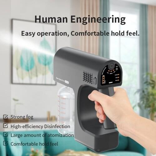 380ML Wireless Nano Sprayer Blue Light Nano Battery Human Body Induction Timing Disinfects Spray Gun Atomizer For Office Garden