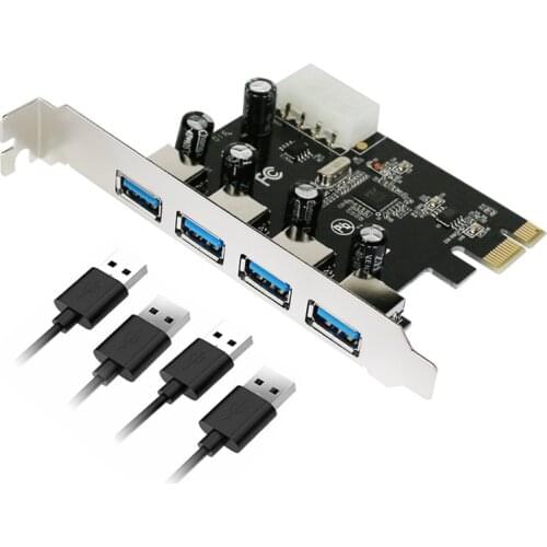 4-port USB 3.0 PCI-e Expansion Card PCI express PCIe USB 3.0 hub adapter 4-port USB 3 0 PCI e PCIe express 1x USB3 Add On Cards