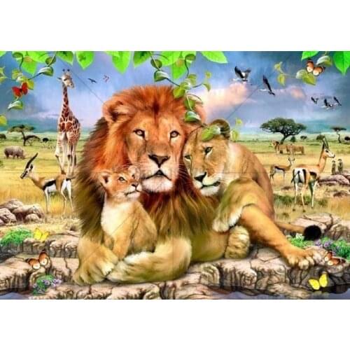 5d Diy Diamond Painting Animal Lions Family Diamond mosaic Crystal Needlework Mosaic Painting Diamond embroidery Stitch Icon