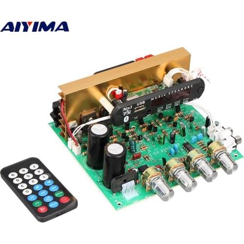 AIYIMA 2.1 Bluetooth Power Amplifiers Professional Board 80W Subwoofer Multi Function Amplificador Audio DIY For Home Theater