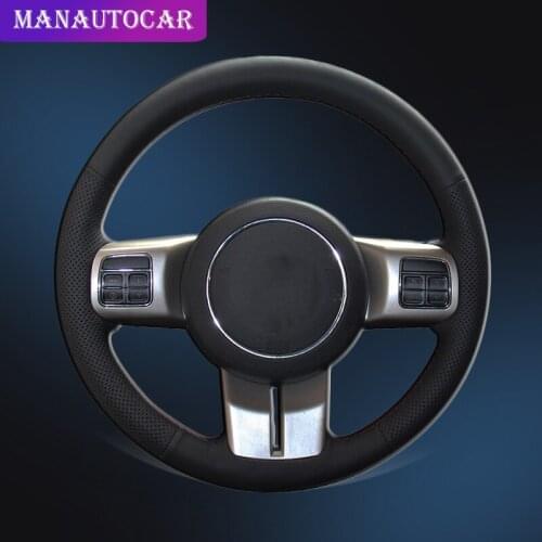 Car Braid On The Steering Wheel Cover for Jeep Grand Cherokee 2011-2013 Compass Wrangler Patriot 2011-2016 Auto Car-styling