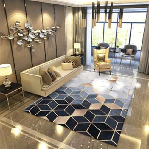 Marble Pattern White Gold Carpet Nordic For Bedroom Beside Rug Fashion Geometric Carpet Kitchen Floor Mat Big Rugs
