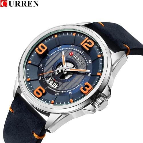 CURREN Fashion Casual Business watches Mens Luxury Leather Strap Quartz Mens Sports Watches Clock Hodinky Masculino 8305
