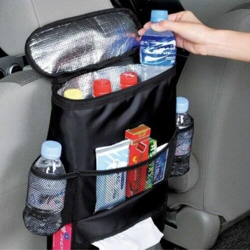 Black Car Back Seat Organizer Storage Bag Car Hanging Bag Multi-Pocket Auto Car Storage Tissue Box Car-styling