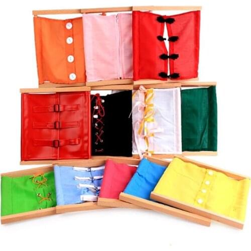 Montessori Toy Wood Buttons Dressing Frame Wooden Practical Life Skill Education Toys For Children Gift Unisex Toddler
