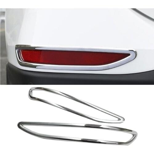 For Chevrolet Equinox 2017 2018 Chrome Rear Bumper Reflector Fog Light Lamp Cover Trim Molding Garnish Frame Bezel