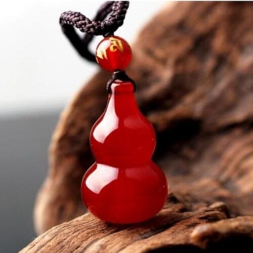 Ethnic Style Handmade Weave Many Colors Agates Pendant for Women Necklace Gourd Shape Jewelry