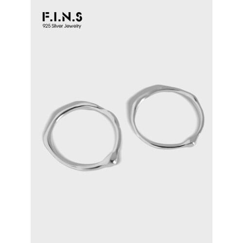 F.I.N.S Minimalist Versatile Real S925 Sterling Silver Ring Smooth Thin Line Stackable Finger Ring Silver 925 Fine Jewelry