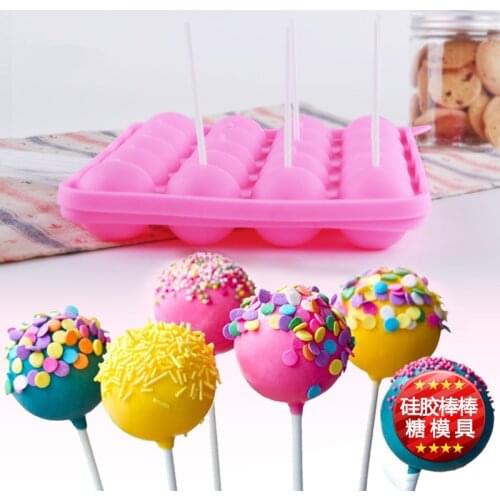 8.8*7.2inch Food Grade Silicone Lollipop Mold Pop Cupcake Chocolate Mold Lollipop Cake Mold D675