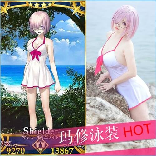 Games Fate/Grand Order Cosplay Mash Kyrielight Costume One-piece Swimsuit Sexy Dress Set