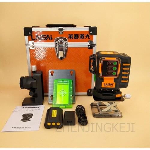 12 Lines Laser Spirit Level Blu-Ray High Precision Portable Indoor And Outdoor Wall Sticker Omnidirectional Decoration Caster