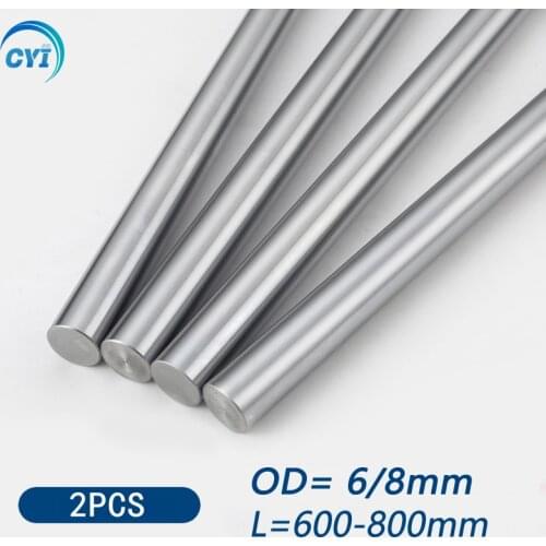 2Pcs 6mm 8mm Linear Shaft Guide Rail 3d Printer Parts Cylinder Chrome Plated Liner Rods Axis Linear Shaft Round Rod L600 700 800