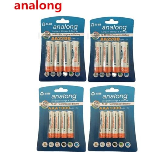 Analong 1.2V 2200mAh AA Rechargeable Battery + and 1000mAh AAA Rechargeable Batteries