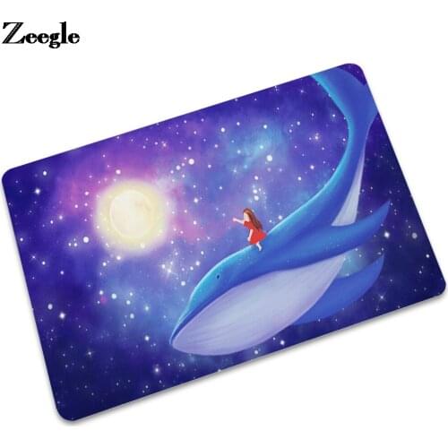 Fantasy Scenery Printing Rubber Carpet Anti-slip Floor Carpet for Child and Living Room Ultra-thin Durable Entrance Door Mat