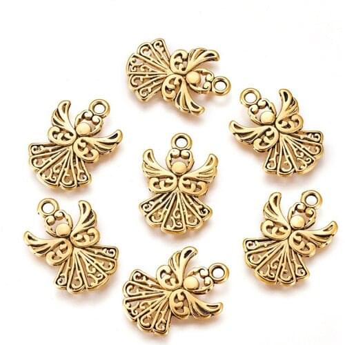 Multi-color optional Tibetan silver angel pendant DIY retro alloy jewelry accessories jewlery making supplies tiny jewelry