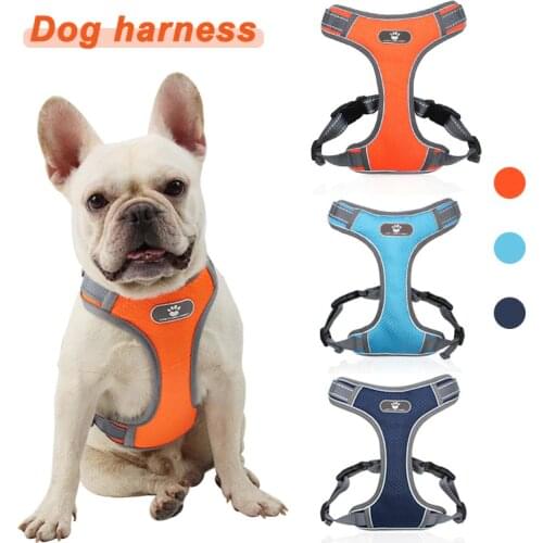 Adjustable Dog Harness Vest Breathable Mesh Leash Rope for Medium Dog Reflective Dog Accessorie Train Animal Collar Dropshipping