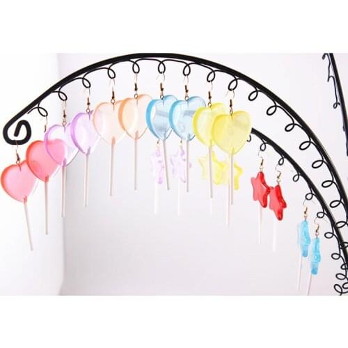 Star Heart Round Mouse Drop Earrings Resin Lollipops Colorful Candy Bff Friendship Style Jewelry For Women