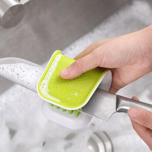 Tableware cleaning brush western food fork special tool kitchen handguard double-sided decontamination kitchen gadget