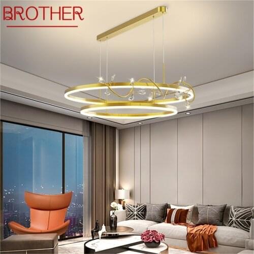 BROTHER Nordic Pendant Light Contemporary LED Gold Lamps Crystal Fixtures for Home Dining Living Room