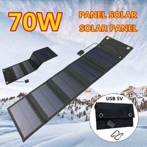 70W Foldable Solar Panel 5V USB Solar Cell Portable Folding Waterproof Solar Panel Charger Outdoor Mobile Power Battery Charger