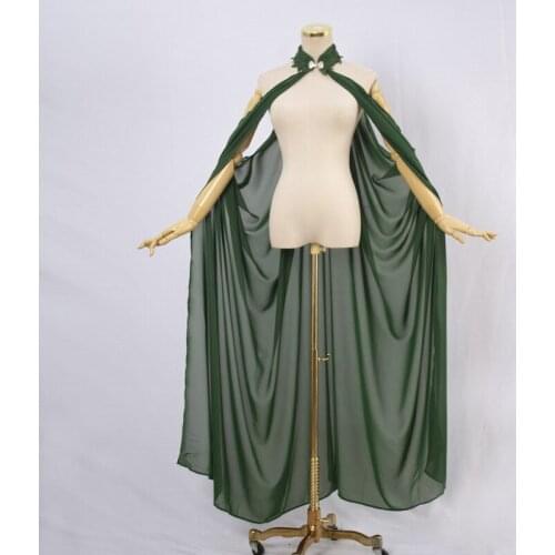 Medieval Black Green White Gothic Cloak Adult Thin Chiffon Carnival Halloween Cloaks Capes Robe Women Party Costumes