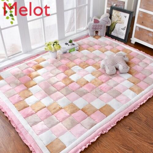 Thickened Short Plush Home Non-Slip Carpet Full-Covered Rectangular Bedside Coffee Table Crawling Mat Room Decoration Teenager