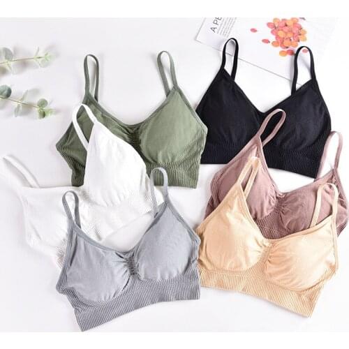 Women Tank Crop Top Seamless Underwear Sexy Lingerie Top Intimates with Removable Padded Camisole Femme Bralette Top