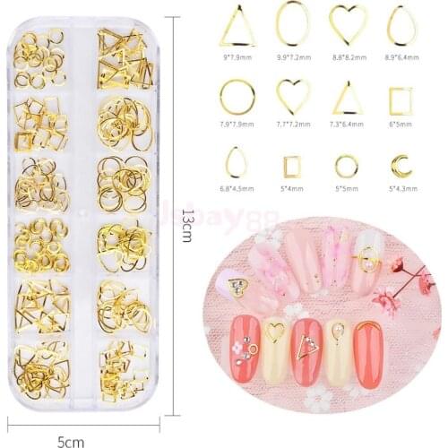 Gold Silver Moon Star Metal Nail Studs 3D Nail Decorations 4 Patterns Nail Art Accessories Nail Glitter Decorations Pillette