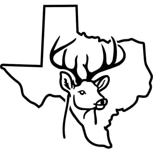 15.2*14.2CM Texas State Outline Deer Cute Vinyl Car Styling Decals Drift Racing Car Stickers country Black/Silver C9-1825