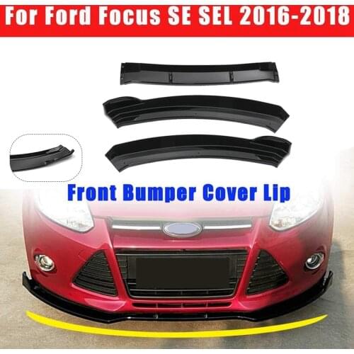 3Pcs/Set Bright Black Car Front Bumper Lip Spoiler Splitter Body Kit for Ford Focus SE SEL 2012-2018