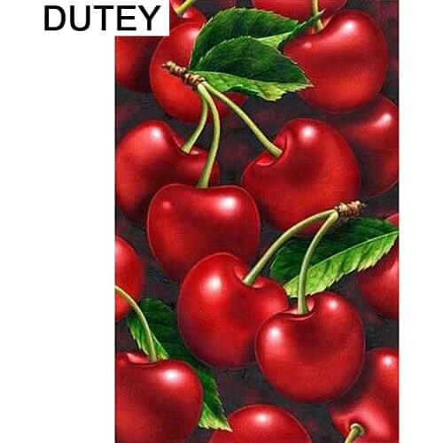 5D DIY Diamond Painting Embroidery Red Cherry Handicraft Needlework Full Diamond Mosaic Cross Stitch Home Decor