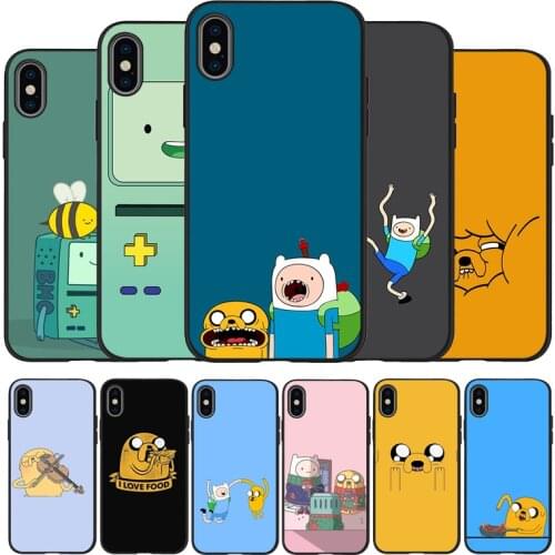Adventure time black Silicone Phone Case For iPhone 12 XR XS Max 5 5S SE 2020 6 6S 7 8 PLUS X 11Pro Max 11 Cover