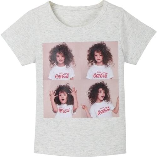 Childrens T-shirt summer middle child print T-shirt short sleeve garden collar