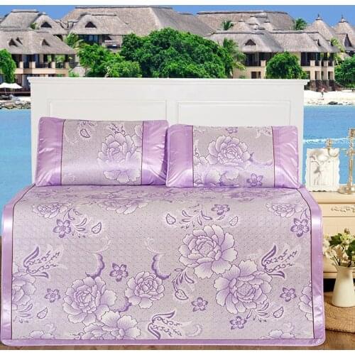 Home Textile flower Summer cool mat bed Protection mat 150*195cm Mattress Cover Rubber fitted sheet Summer Viscose fiber bed mat