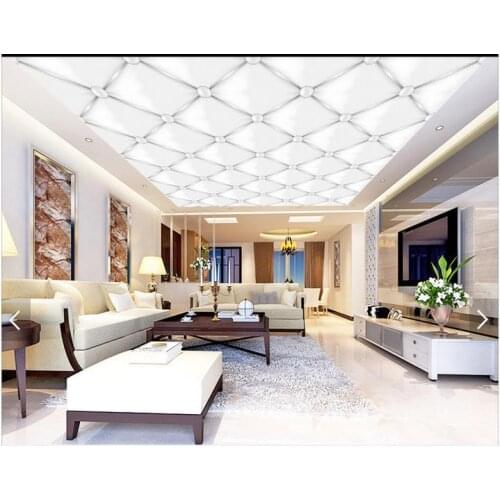 3d photo wallpaper custom 3d ceiling wallpaper Quietly elegant white soft package condole atmosphere 3d living room wallpaper