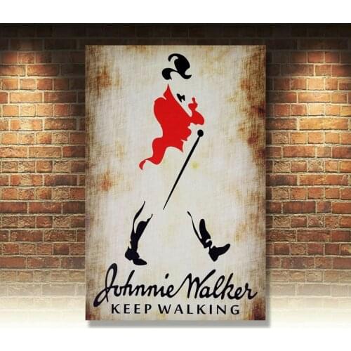 Johnnie Walker, Retro metal Aluminium Sign vintage / man cave / Bar/ Pub